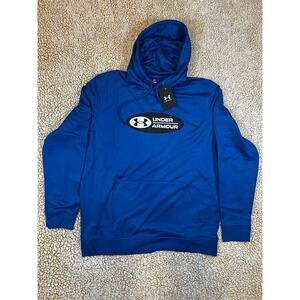 Under Armour Men’s Medium Blue Hoodie UA Tricot Pop Logo Loose Fit NWT